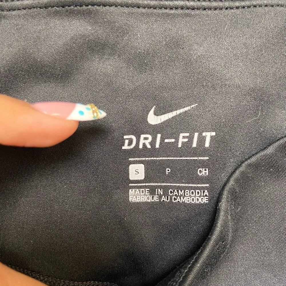 Nike Just Do It Dri Fit Leggings Women Small Black High Waisted Training Pull On
